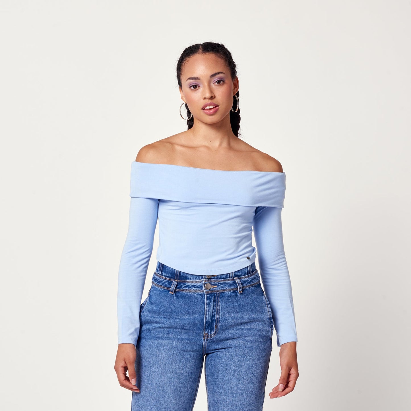 Polo Offshoulder Celeste