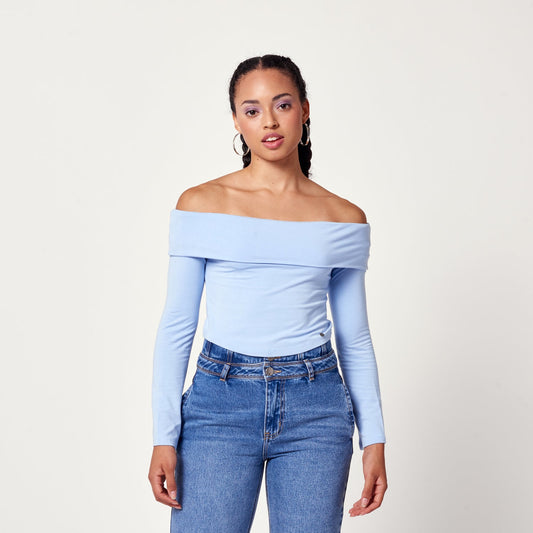 Polo Offshoulder Celeste