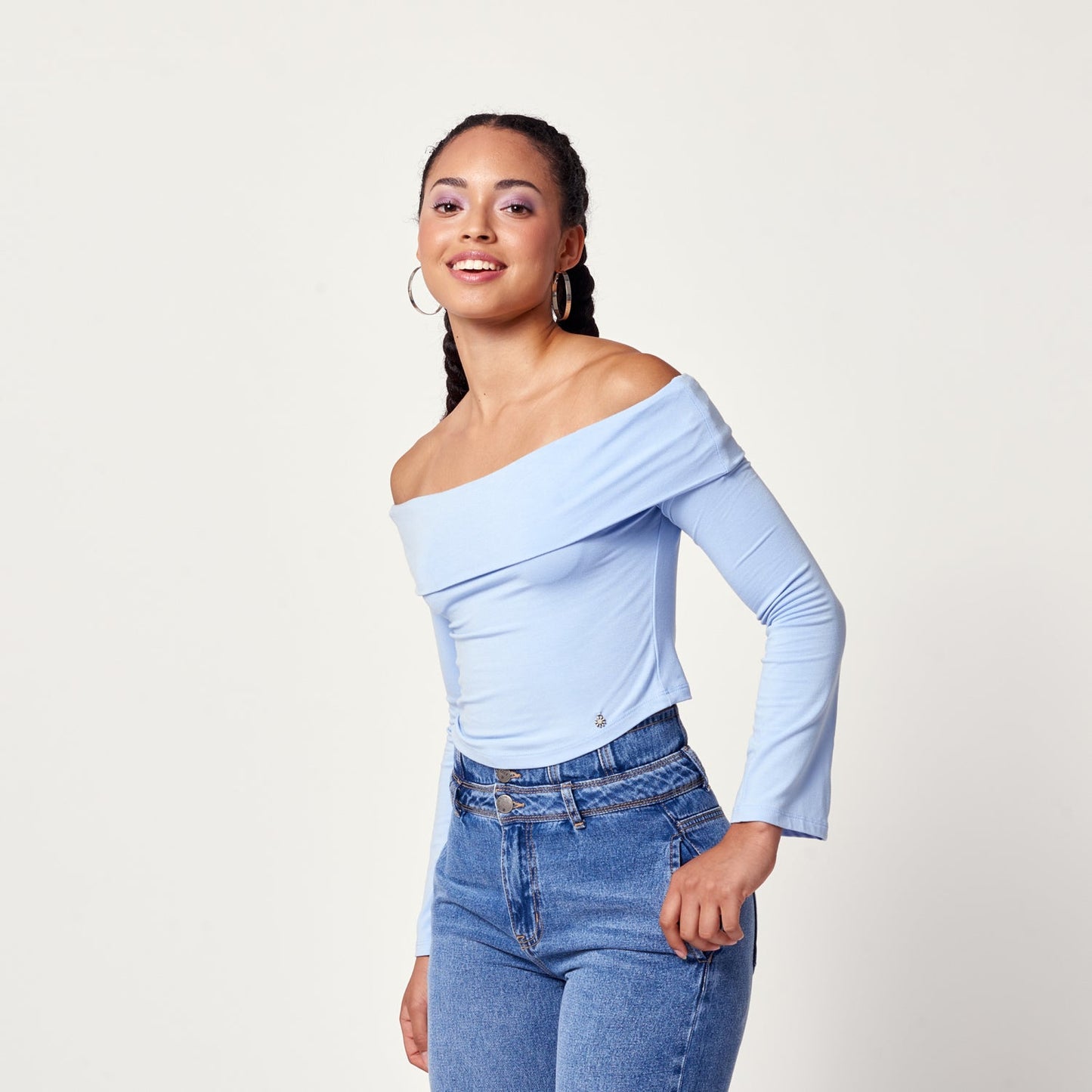 Polo Offshoulder Celeste